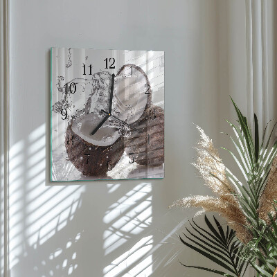 Glass clock square Coconuts
