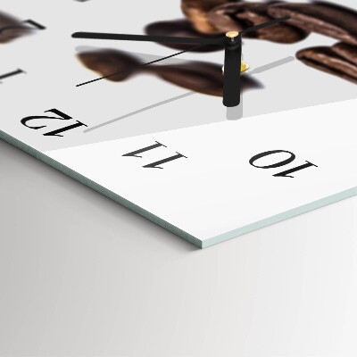 Glass clock square Coffee beans