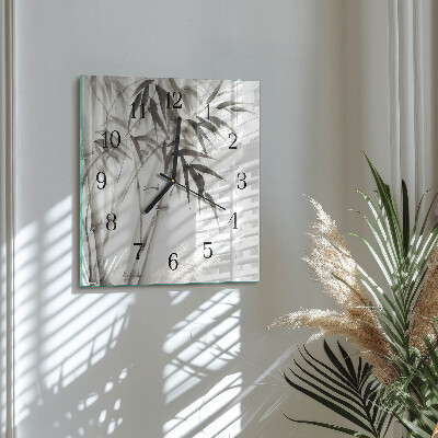 Square kitchen clock Bamboo
