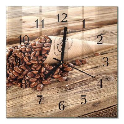 Square wall clock Coffee beans