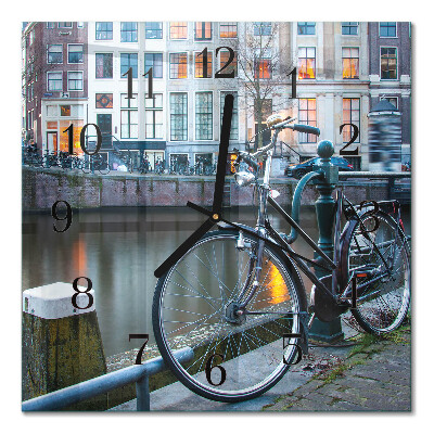 Square wall clock Bicycle