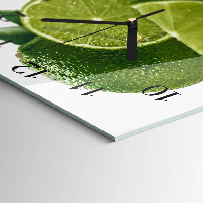 Glass wall clock square Calcium carbonate