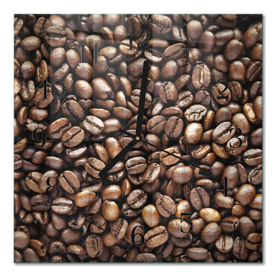 Glass clock square Coffee beans