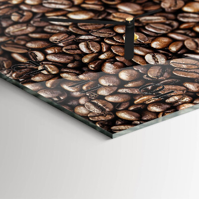 Glass clock square Coffee beans