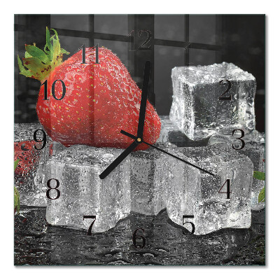 Square kitchen clock Strawberry ice cream