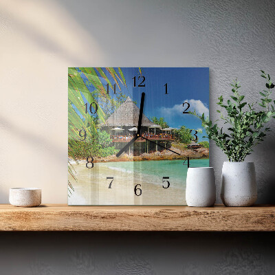 Glass clock square Island