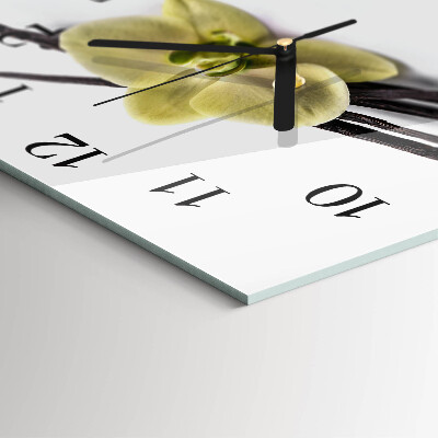 Glass wall clock square Vanilla
