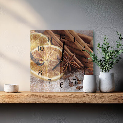 Square kitchen clock Cinnamon anise