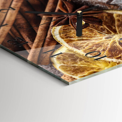 Square kitchen clock Cinnamon anise