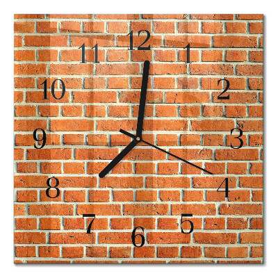 Glass clock square Brick