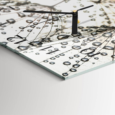 Glass clock square Dew drops