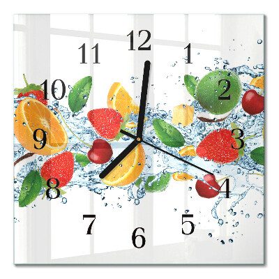 Square kitchen clock Fruit