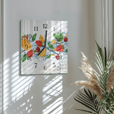Square kitchen clock Fruit