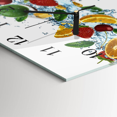 Square kitchen clock Fruit