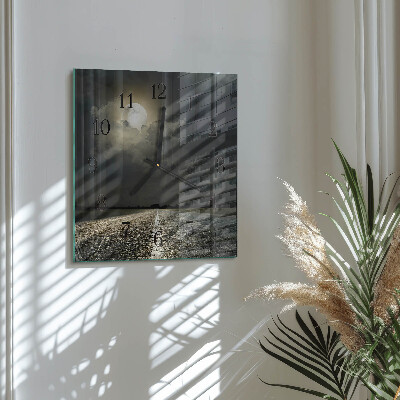 Square kitchen clock Moon Path