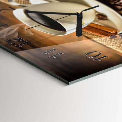 Glass clock square Coffee
