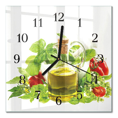 Square wall clock Basil oil