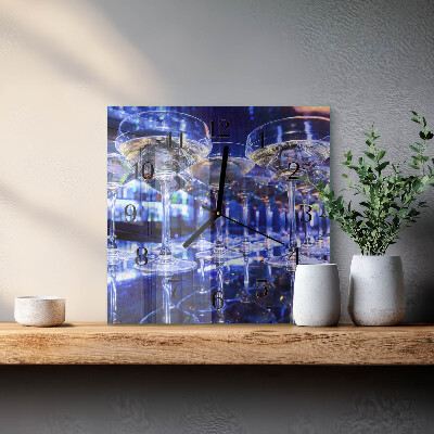 Glass wall clock square Glasses
