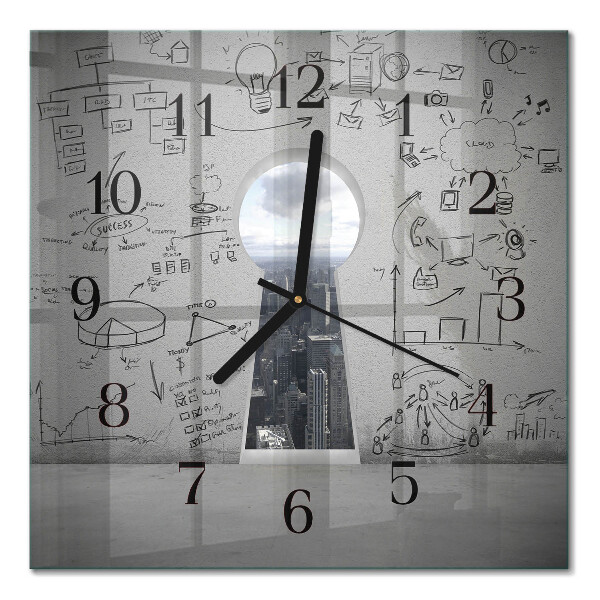 Square wall clock Keyhole