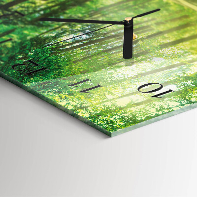 Glass clock square Forest nature