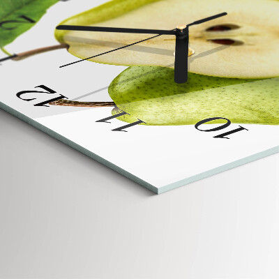 Glass wall clock square Pears