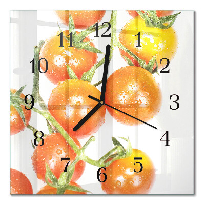 Square kitchen clock Tomatoes