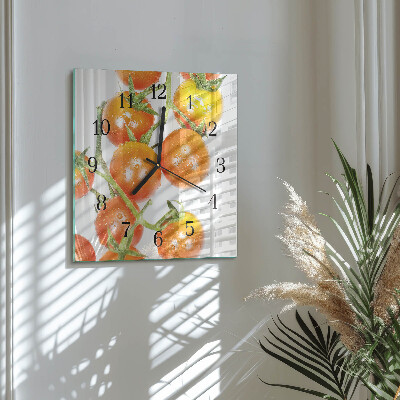 Square kitchen clock Tomatoes