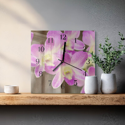 Square kitchen clock Flowers
