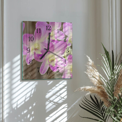 Square kitchen clock Flowers