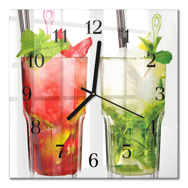 Square wall clock Cocktails
