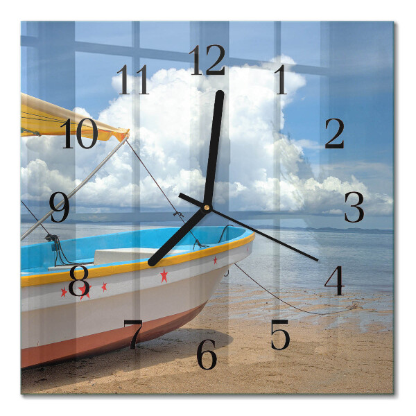 Glass wall clock square Łódź