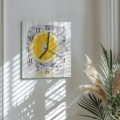 Glass clock square Orange ice cream