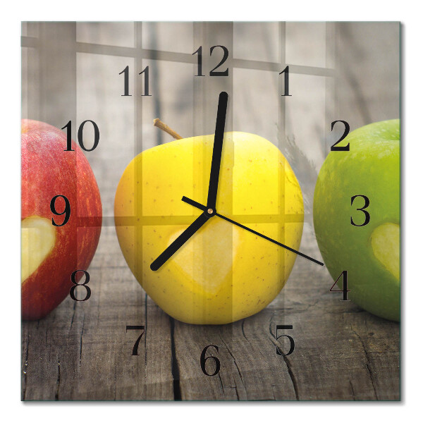 Square wall clock Apples