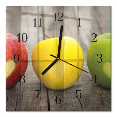 Square wall clock Apples