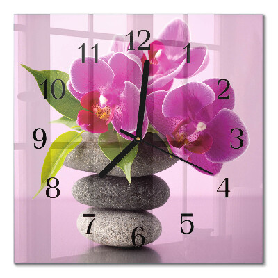 Square wall clock Orchid
