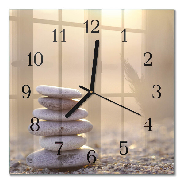 Glass clock square Stones
