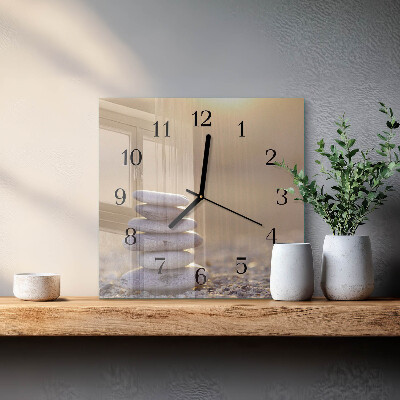 Glass clock square Stones