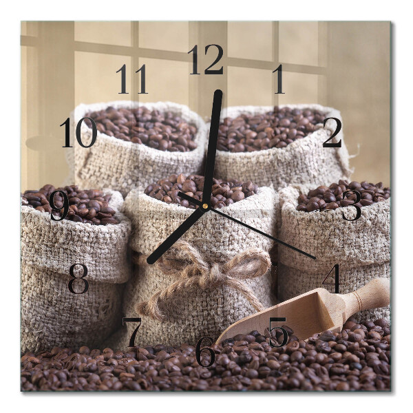 Square wall clock Coffee beans