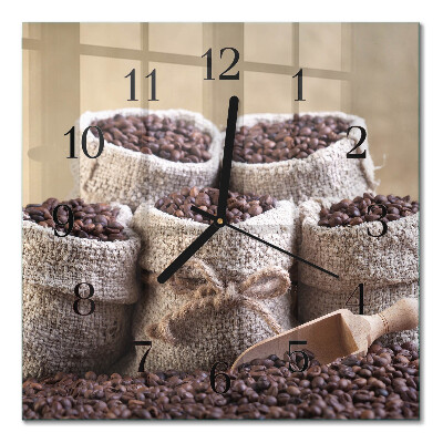 Square wall clock Coffee beans