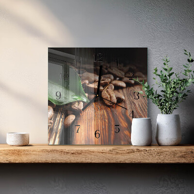 Square wall clock Coffee beans