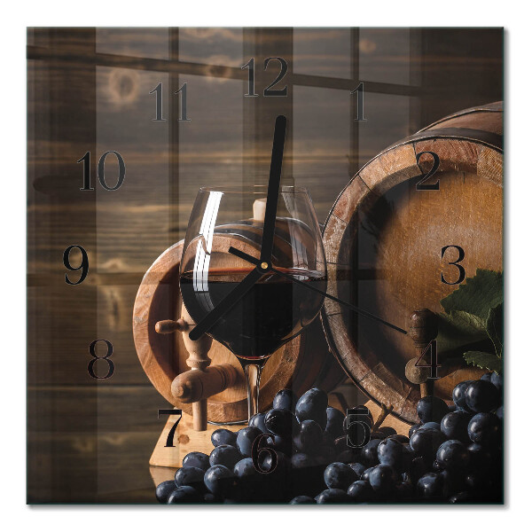 Square kitchen clock A barrel of wine