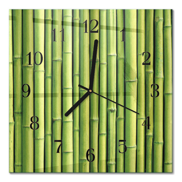 Glass clock square Bamboo