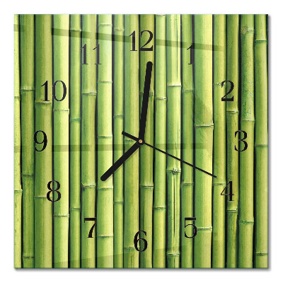 Glass clock square Bamboo