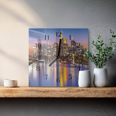 Glass clock square Horizon