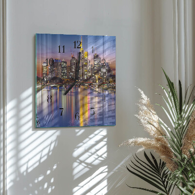 Glass clock square Horizon