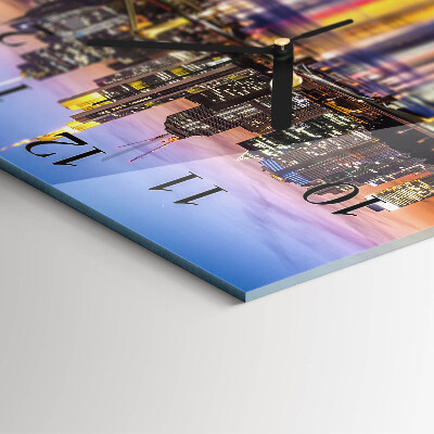 Glass clock square Horizon