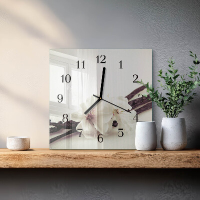 Square kitchen clock Vanilla