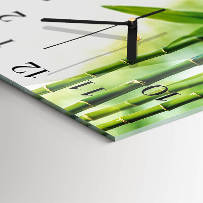Glass clock square Bamboo