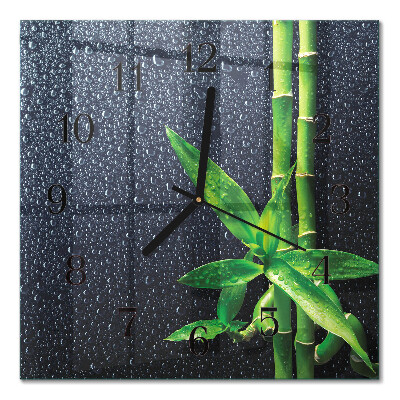 Square wall clock Drops and bamboo