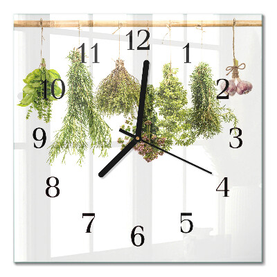 Square wall clock Herbs